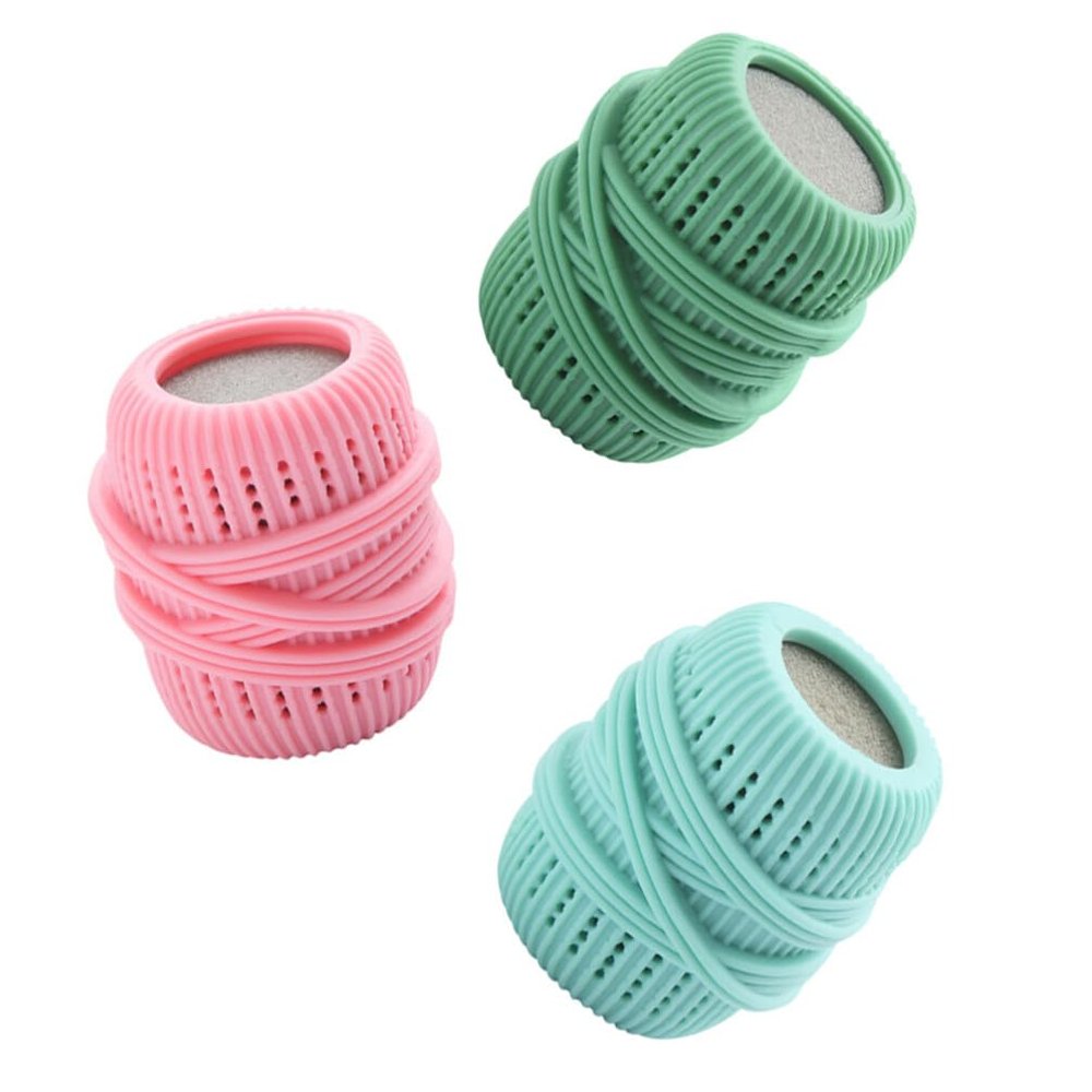 Baluue Drying Ball Set 3pcs Washing Machine Balls Absorb Excess Paper Scraps Hair Random Color