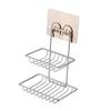 Amosfun Double Layer Soap Rack Wall Mounted Soap Holder Rustproof Stainless Steel Bathroom for Shower view 1