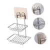 Amosfun Double Layer Soap Rack Wall Mounted Soap Holder Rustproof Stainless Steel Bathroom for Shower view 2
