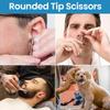 Nose & Ear Hair Trimming Scissors for Men | Rounded Safety Tip Moustache, Nasal Hair Remover & Facial Hair Scissors 4.5" | Stainless Steel view 2