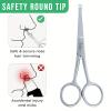 Nose & Ear Hair Trimming Scissors for Men | Rounded Safety Tip Moustache, Nasal Hair Remover & Facial Hair Scissors 4.5" | Stainless Steel view 4