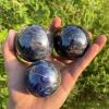 DECORN Blue Sodalite Ball Healing Crystal Ball Sphere Natural Gemstone Ball with Wooden Base for Fengshui,Meditation,Divination,Home Decoration,2.4" Dia view 4