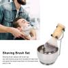 ANKROYU 3 in 1 Shaving Brush Kit, Stainless Steel Beard Soap Bowl, Shaving Brush and Razor Holder for Men's Beard Brush, Manual Shaving Tool Set view 4