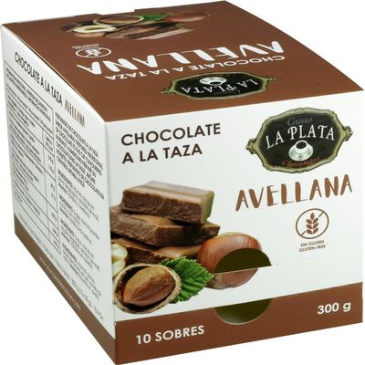 Spanish Hot Chocolate hazelnut flavour 10 sachets | Gluten Free, Soya Free, and Dairy-free Chocolate Drink | Vegan Hot Chocolate | Chocolate a la taza | 300 gr