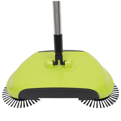 GRIRIW Green 3-in-1 Hand Push Sweeper with Adjustable Handle