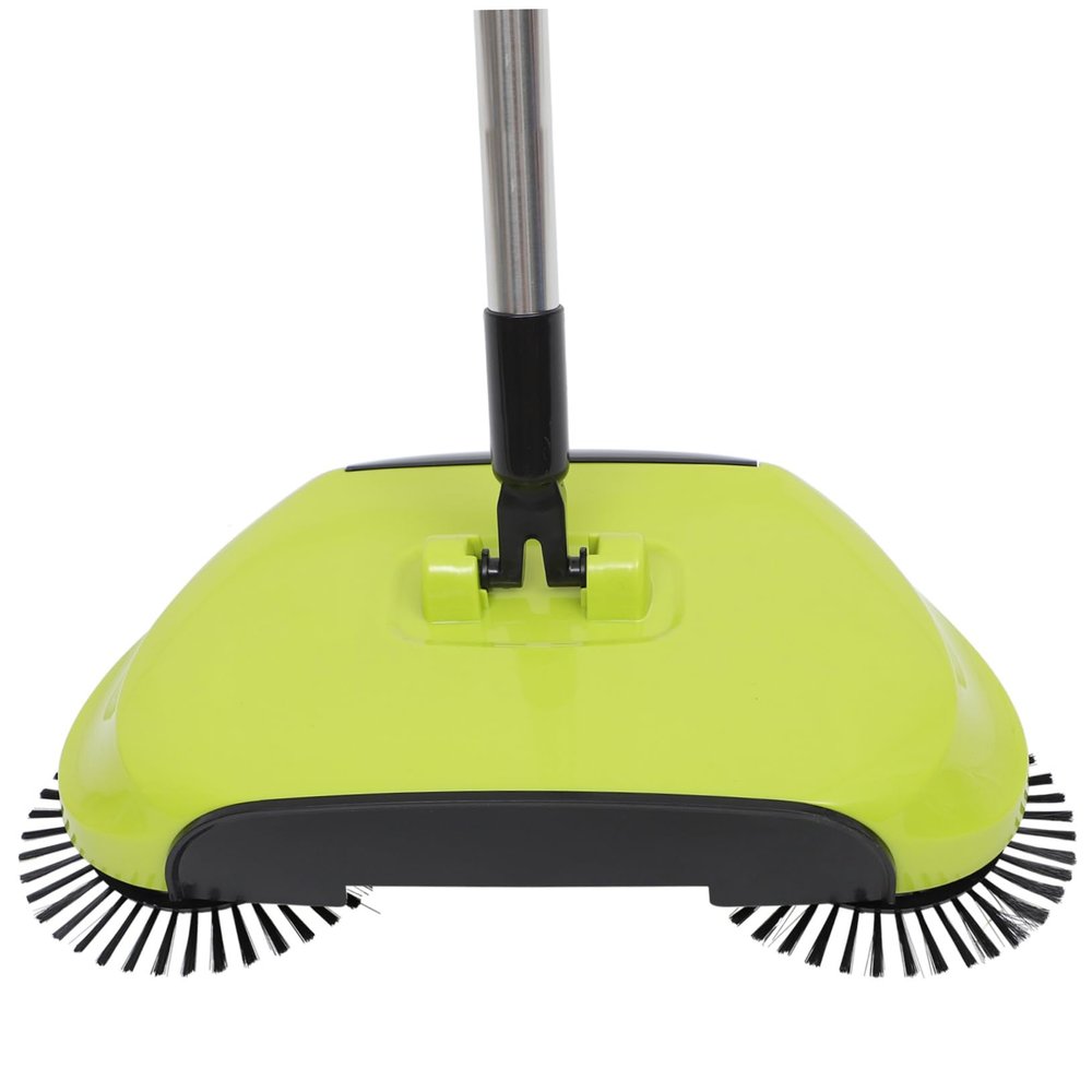 GRIRIW Green 3-in-1 Hand Push Sweeper with Adjustable Handle