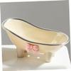 Ciieeo Bathroom Soap Dish Tray with Silver Bow Accent Bar Soap Case with Drainage for Home Vanity and Shower for Bathroom and Kitchen Counter Storage view 2