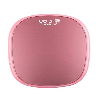GeRRiT Weight Scale, Precision Body Bathroom Scale, Digital Electronic Scale, Easy Read Backlit LED Display, Body Tape Measure Included, 400 Pounds (Color : Pink)
