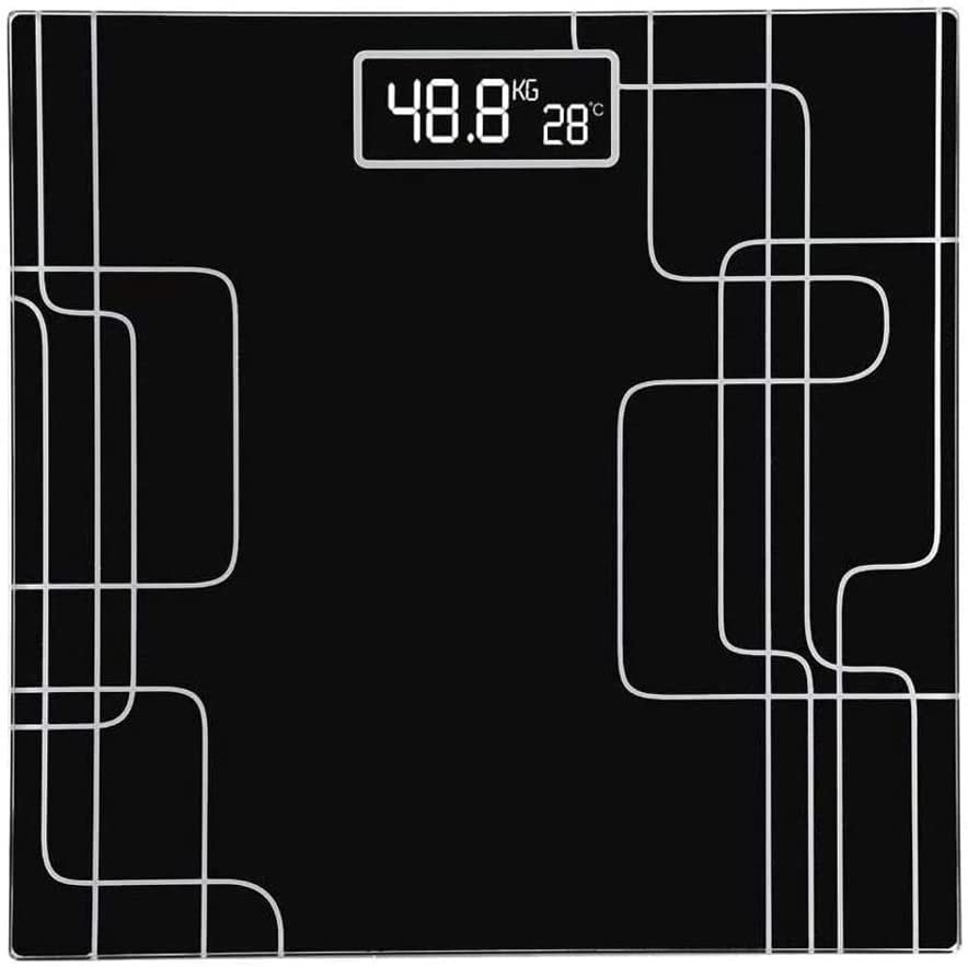 GeRRiT Capacity Precision Digital Bathroom Weighing Scale with Extra Wide Platform,Blue Backlit LCD Display,Tape Measure Batteries Included