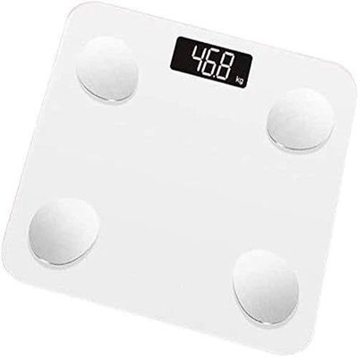 GeRRiT Digital Body Weight Bathroom Scale Weighing Scale, Backlit Display, 400 Pounds, Glass, USB Charging Electronic Weighing