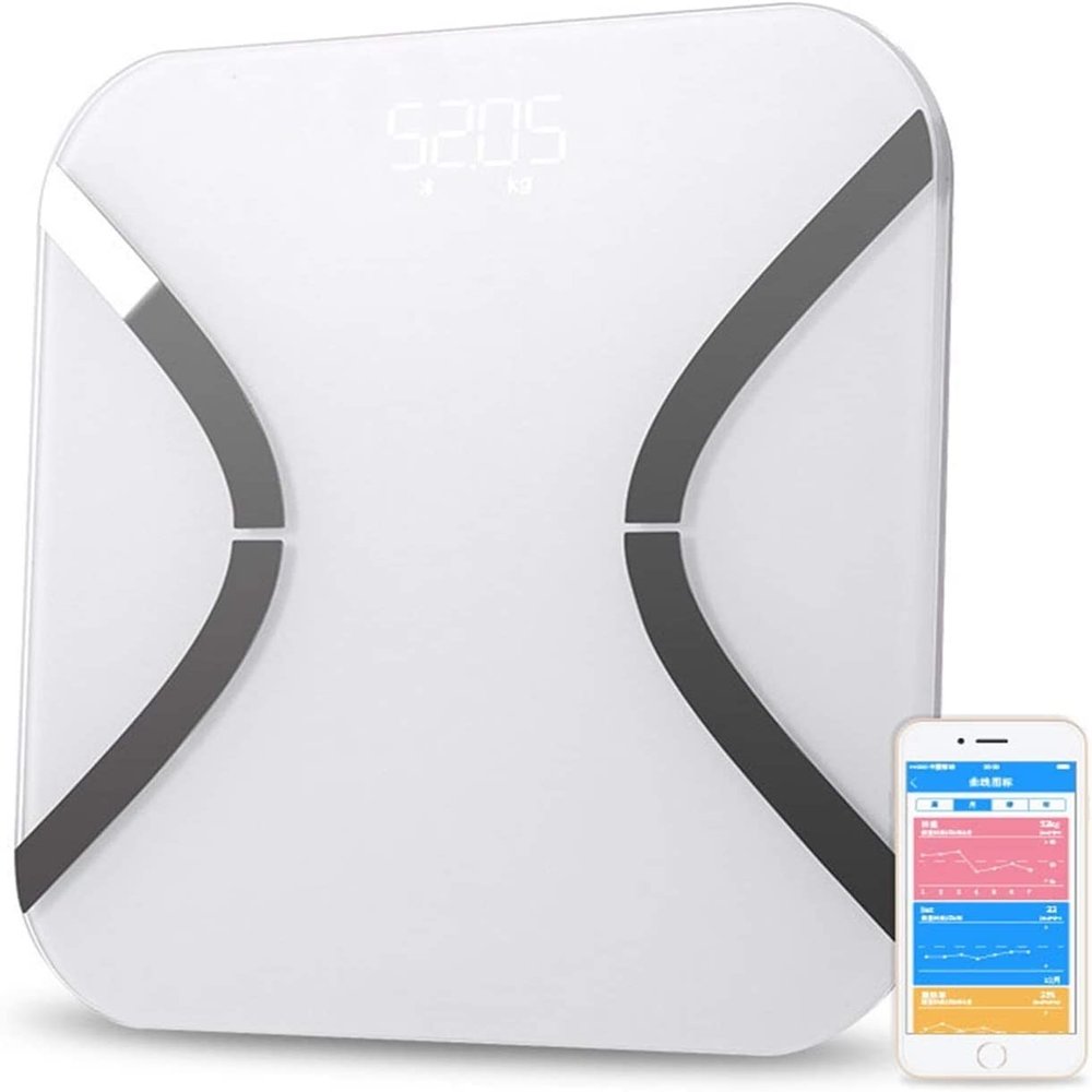 GeRRiT Bluetooth Smart Bathroom Scales for Body Weight Digital Body Fat Scale,Auto Monitor Body Weight,Fat,BMI,Water, BMR, Muscle Mass with Smartphone APP,Fitness Health Scale