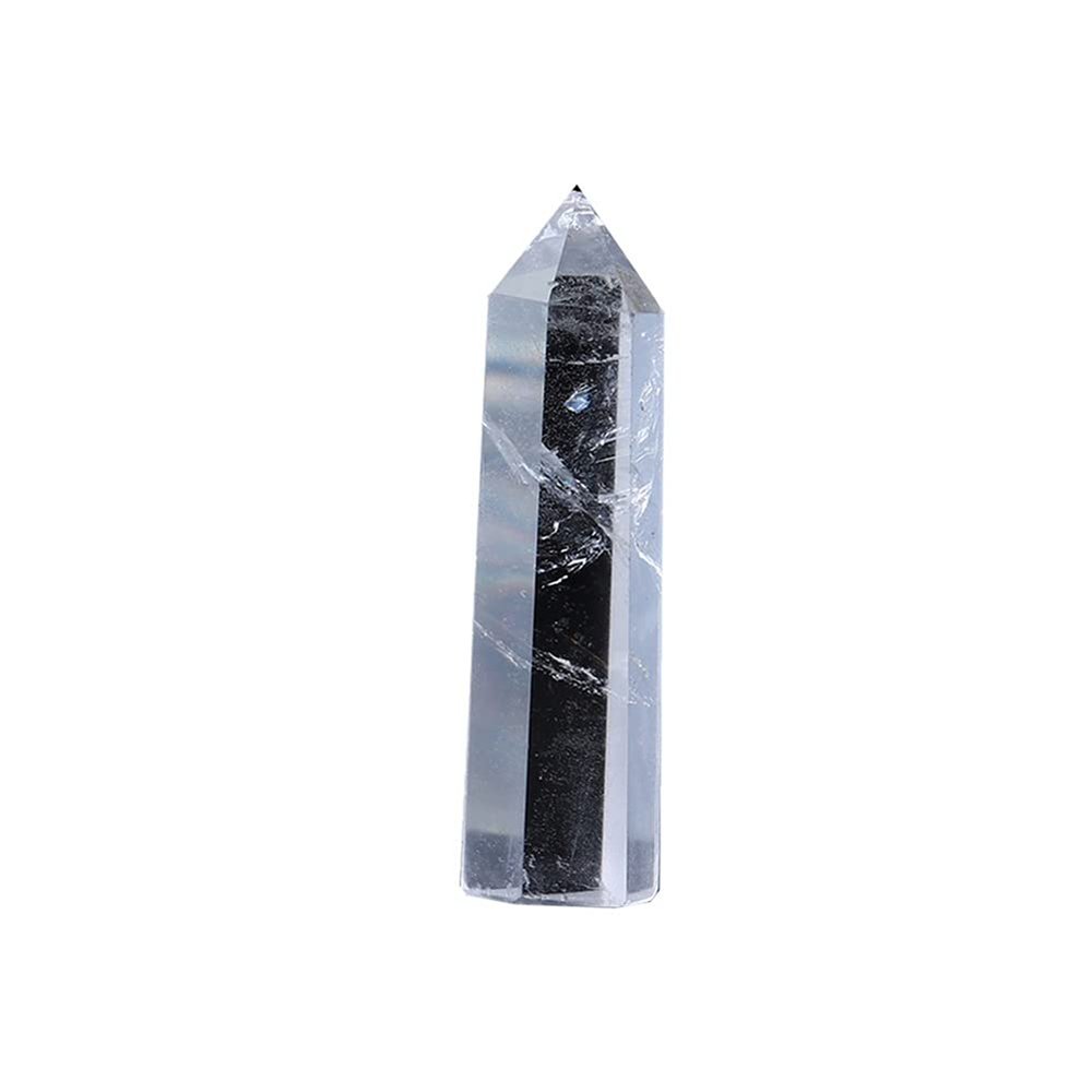 XTVVTODJXT Natural Transparency Crystal Point Clear Quartz Hexagonal Prisms Healthy Obelisk Wand Purification Demagnetization (Color : Clear Quartz, Size : Light Green)