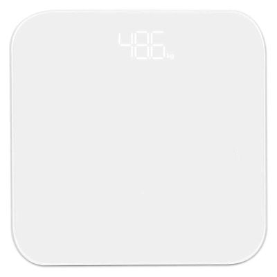 GeRRiT Weight Scale, Precision Digital Body Bathroom Scale with Step-On Technology, Tempered Glass Easy Read Backlit LCD Display, 400 Pounds, White