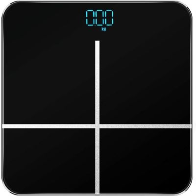 GeRRiT Bathroom Scale Digital Weight With BMI, Smart Weighing Body Scale With Easy-to-Read Backlit LED Smartphone App, Sturdy Tempered Glass, 400 Lbs, Black