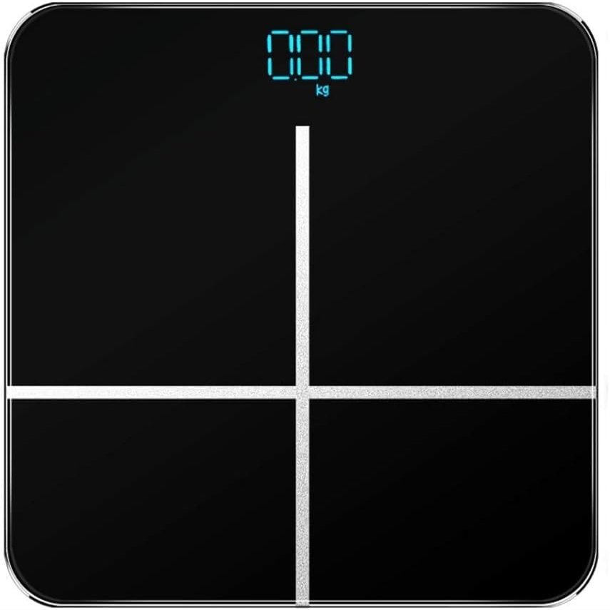 GeRRiT Bathroom Scale Digital Weight With BMI, Smart Weighing Body Scale With Easy-to-Read Backlit LED Smartphone App, Sturdy Tempered Glass, 400 Lbs, Black