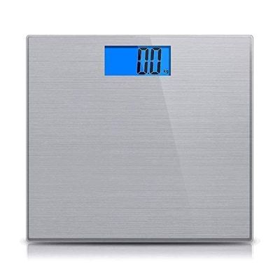 GeRRiT Stainless Steel Digital Body Weight Bathroom Scale, Large Blue LCD Backlight Display,400 Pounds