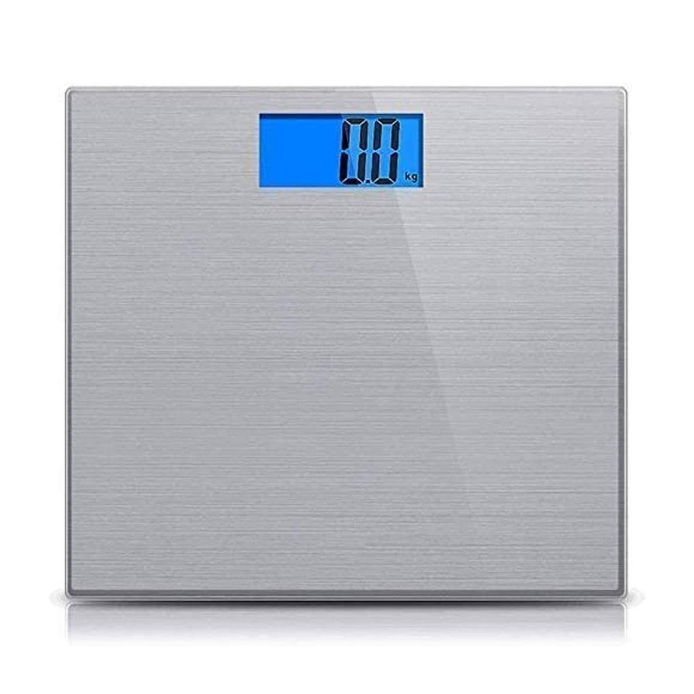 GeRRiT Stainless Steel Digital Body Weight Bathroom Scale, Large Blue LCD Backlight Display,400 Pounds