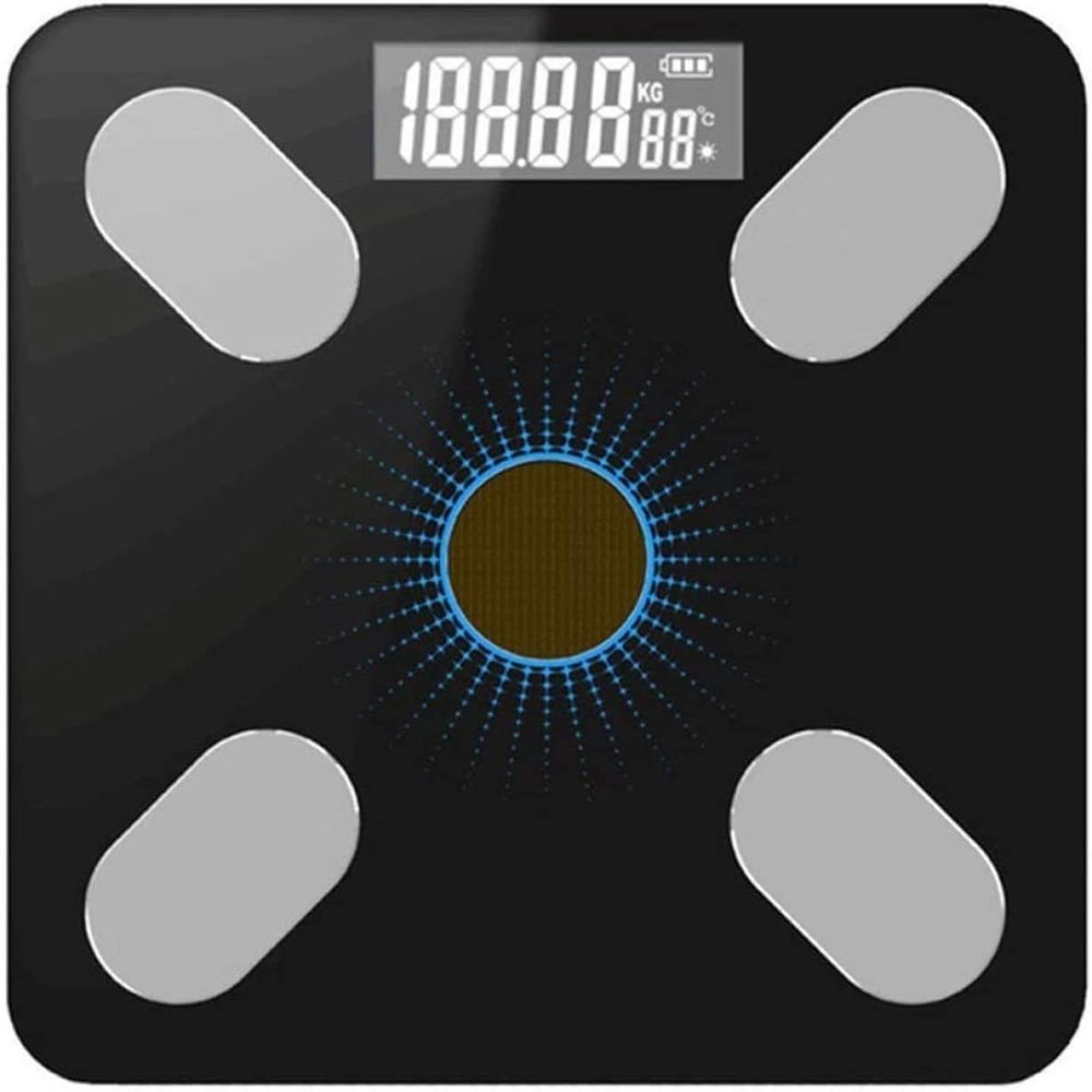 GeRRiT Body Fat Scale, Smart Wireless Digital Bathroom BMI Weight Scale, Body Composition Analyzer Health Monitor with Tempered Glass Platform Large Digital Backlit LCD with Smartphone App