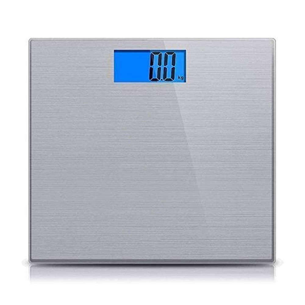 GeRRiT Stainless Steel Digital Body Weight Bathroom Scale, Large Blue LCD Backlight Display,400 Pounds