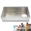 Sauna Stone Basket, Rustproof Stainless Steel Wood Burning Sauna Stove Stone Holder, Portable Foldable Outdoor Wood Stove Sauna Stone Basket, Charcoal Firebox Basket for Sauna view 1