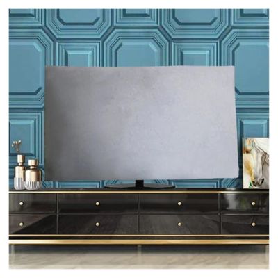 ZPFDSG Tv Cover Velvet Fabric TV Cover 43inches 55 Inches 65 Inches Hanging TV Cover Dust Cover Desktop (Color : Velvet silver ash, Size : 43 inches)