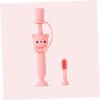 COLLBATH Manual Toothbrush Silicone Safe for Toddlers Bear Pattern Handle Random Color view 4
