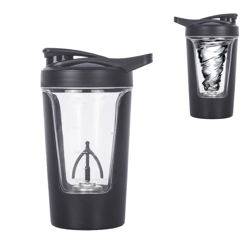 Electric Protein Shaker Bottle, Tritan - BPA Free, USB Rechargeable Protein Shake Mixer, Portable Mixer Cup Auto Mixing Mug for Protein Shakes and Coffee, 15 oz (Black)
