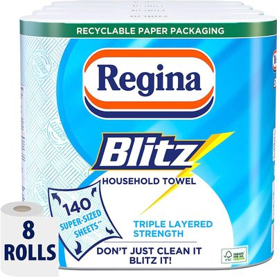 Regina Blitz Household Towel, 560 Super-Sized Sheets, Triple Layered Strength, 8 Rolls by Shop 4 Less
