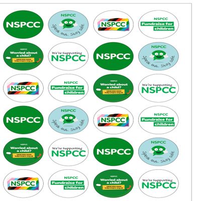 24 Pre-Cut NSPCC Charity Fundraising Themed Edible Wafer Paper Cake Toppers Decorations