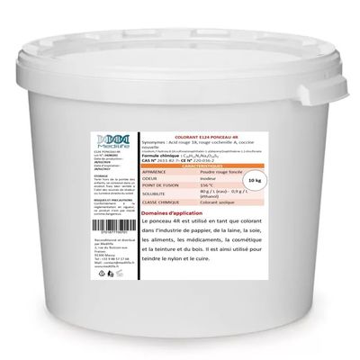 10 kg Colourant E124 PONCEAU 4R: Acid Red 18, Cochineal Red A, Coccine New