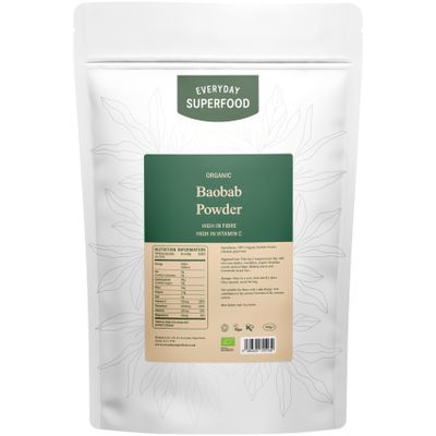 Everyday Superfood Organic Baobab Powder 900g, High Vitamin C, Perfect in Smoothies, Tea and Baking