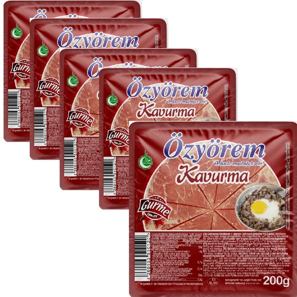 Ozyorem Gourmet Kavurma Meat Roasted Beef Meat 200 Gram x 5 Packs