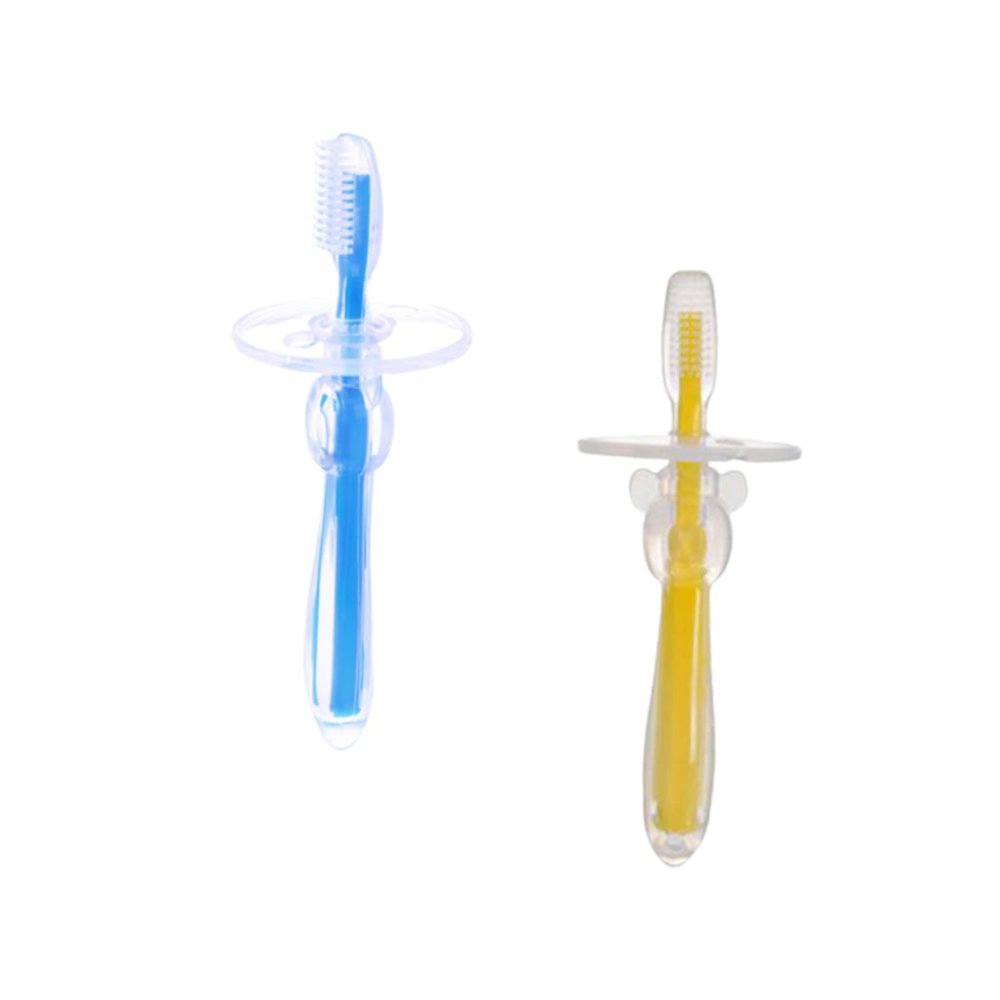 SEWOART 2pcs Silicone Finger Toothbrush Training Brush Umbrella-Shaped Boys and Girls Brush