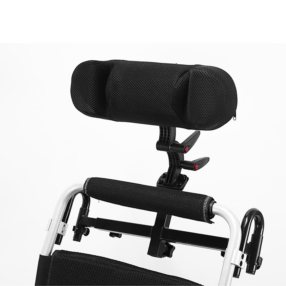 Wheelchair Headrest, Adjustable Wheelchair Headrest, Adjustable In Angle and Height, Assists In Vertebra Correction and Slows Down Vertebrae Injuries for Wheelchair Users