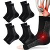 4 Pairs Plantar Fasciitis Socks, Neuropathy Socks for Women and Men,Soothe Relief Socks for Neuropathy Pain Women,Plantar Fasciitis Relief Compression Socks for Arch Pain, Fatigue(Black) view 1