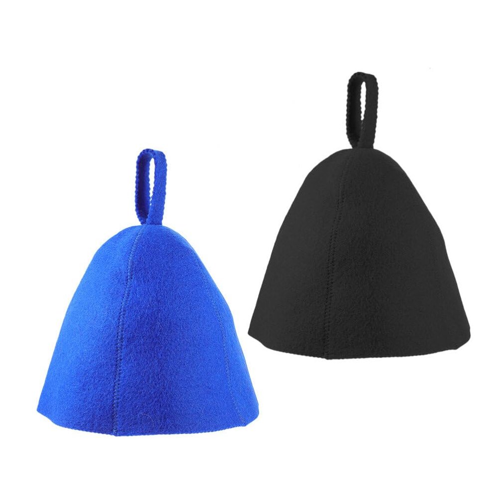 INOOMP 2pcs Wool Sauna Hat Thickened Quick Drying Bathing Cap Natural Wool for Men Women Suitable for Shower Sauna Absorbent Heat Insulation Colors