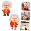CROKZ 2PCS birthday cake insert elder birthday party supplies cupcake toppers grandma birthday clay cake figurine topper muffin topper cake ornament grandma cake picks fruit resin pie1106 view 2