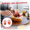 CROKZ 2PCS birthday cake insert elder birthday party supplies cupcake toppers grandma birthday clay cake figurine topper muffin topper cake ornament grandma cake picks fruit resin pie1106 view 3
