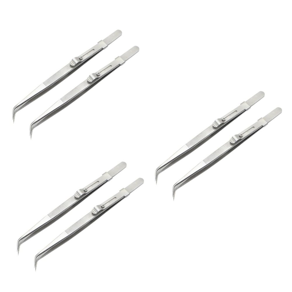 MAGICLULU 6pcs Professional Piercing Tweezers Set Multifunctional Steel Nail Art Tools Kit for Manicure Jewelry Making and Grooming