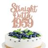 1 Pack 66th Birthday Cake Topper Glitter Straight Outta 1959 Sixty-Six Awesome Since 1959 Cake Pick 66 Fabulous Cake Decorations for 66th Birthday Wedding Anniversary Party Supplies Rosegold view 1