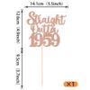 1 Pack 66th Birthday Cake Topper Glitter Straight Outta 1959 Sixty-Six Awesome Since 1959 Cake Pick 66 Fabulous Cake Decorations for 66th Birthday Wedding Anniversary Party Supplies Rosegold view 2