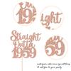 1 Pack 66th Birthday Cake Topper Glitter Straight Outta 1959 Sixty-Six Awesome Since 1959 Cake Pick 66 Fabulous Cake Decorations for 66th Birthday Wedding Anniversary Party Supplies Rosegold view 3