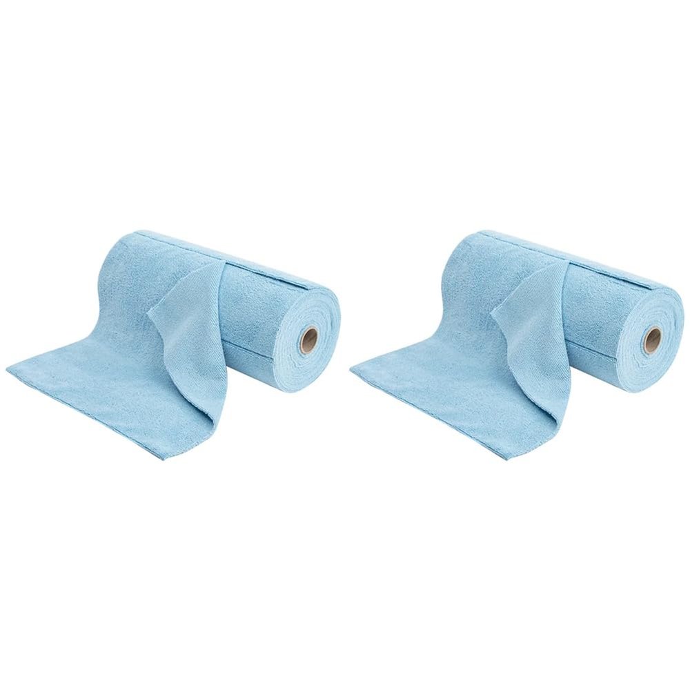 Ficher Household, Microfiber Towel Rolls Dish Rags Wash Paper Towel Replacement, Blue