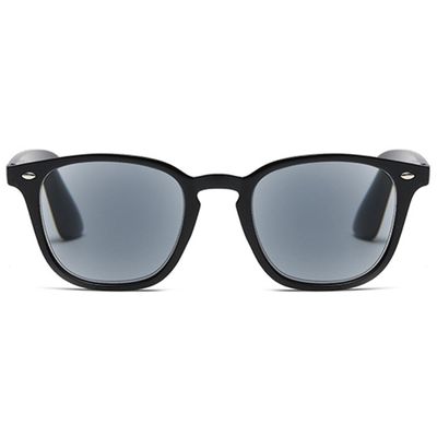 ABETOS Retro Reading Sunglasses Men Women Tinted Sun Readers Spring Hinges Anti Blue Light UV400 Protection Classic Vintage Outdoor Eyeglasses, Black 3.0