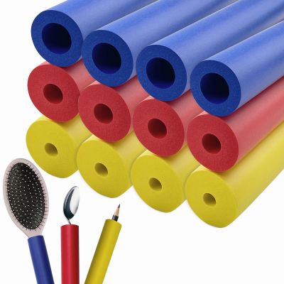 12 Pack Foam Grip Tubing for UtensilsToolsPens - 3 Sizes, Comfort Grip for Elderly, Disabled, Arthritis, Multicolor