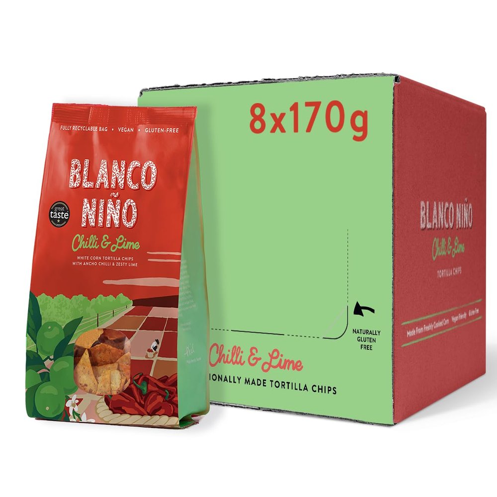 Blanco Nio - Traditional Tortilla Chips - Chilli & Lime - 8 x 170g