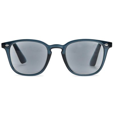 ABETOS Retro Reading Sunglasses Men Women Tinted Sun Readers Spring Hinges Anti Blue Light UV400 Protection Classic Vintage Outdoor Eyeglasses, Clear Blue 2.5