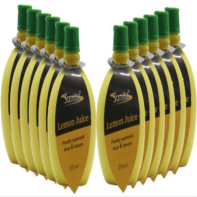 Sunita - Lemon Juice, Natural & Pure, Versatile for Cooking & Beverages, Rich in Vitamin C, 12 Bottles x 200ml