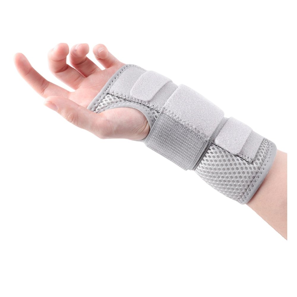 Comfortable Wrist Brace Pain Relief Wristband for Sprained Carpal Tunnel Arthritis Adjustable Compression Support Recovery Protection Breathable Mesh Grey Right Hand