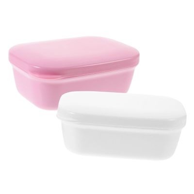 Ciieeo 2pcs Portable Soap Box Travel Soap Holder Lid for Hotel Shower Bathroom Use Case Holder